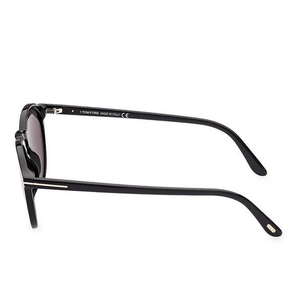 TOM FORD Aurele Black Smoke Round Unisex Polarized Sunglasses 52mm TF904-F - Picture 5 of 6